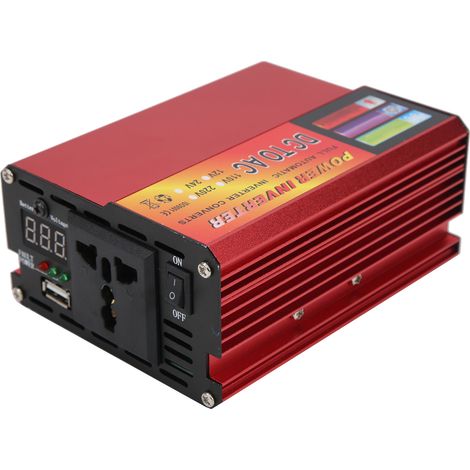 Convertisseur de tension voiture 12V vers 220V 600W numérique avec indicateur LED intelligent (1/5)