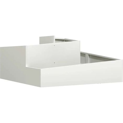 Cache-pot de jardin moderne 100 x 100 x 50 cm design élégant pour extérieur ambiance chic en acier blanc