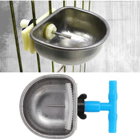 Lot de 5 abreuvoirs automatiques en acier inoxydable pour lapins, avec tétine et raccord en T. Accessoire de ferme. (1/5)