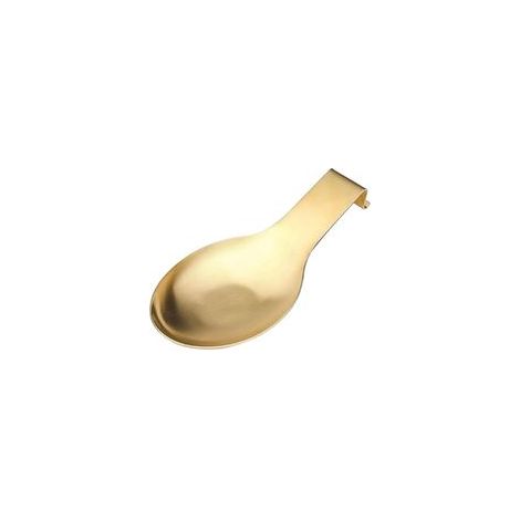 Porta-cucchiaio moderno in acciaio inox, porta-cucchiaio per feste, spatola, porta-cucchiaio, porta-cucchiaio da piano cucina, piano cottura, tavolino da caffè (cucchiaio da vassoio dorato) - Crezuo