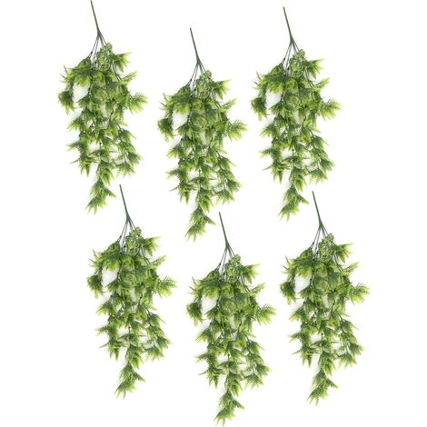 Pack of 6 x Hanging UV and Fire Resistant Artificial Boston Fern Plant 75cm - Premium Quality (1/4)