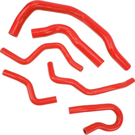 Kit de 6 tuyaux de refroidissement en silicone pour radiateur (rouge) pour Honda Civic Type R EK EG B16A B18C B20B (modèles 1992 à 2000) (1/5)