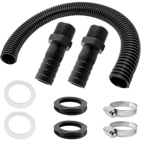 Trop Plein Cuve,2 Pcs Trop Plein Cuve Eau 1000L,Raccord Recuperateur d Eau de Pluie,Kit de Jumelage Cuve mit Joints,Tuyau de Raccordement et 2 Embouts avec Contre-écrous pour Cuve Eau (B)