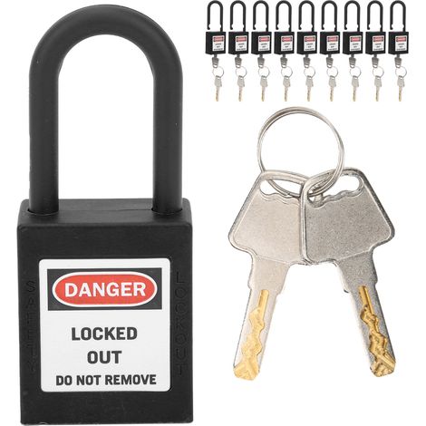 Cadenas de sécurité 38 mm/1,5 po, isolant et anti-poussière pour usines, hôpitaux, industries chimiques et centrales électriques (noir) (1/5)