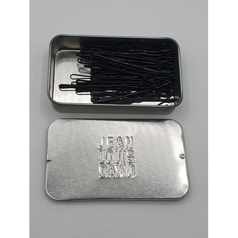 JEAN LOUIS DAVID - Pinces guiches - Bobby pins x40 - Boîte métal réutilisable - Noir - Voir photos (1/4)