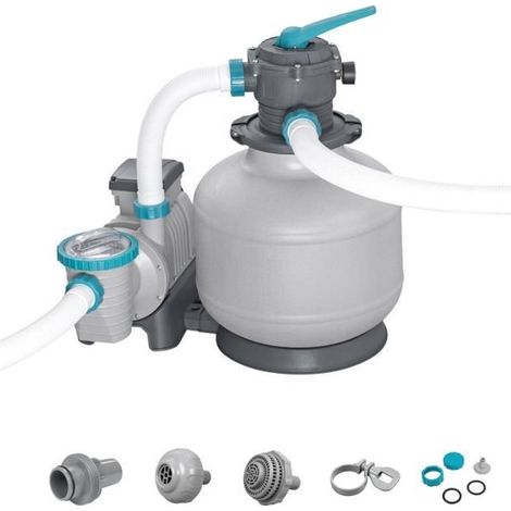 Depuradora con Filtro de Arena para Piscinas Desmontables Bestway de 11.355 l/h compatible con válvulas de rosca de 32 mm y 38 mm (1/5)