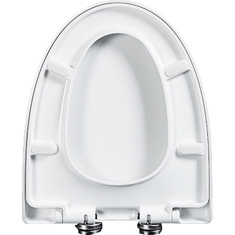 Abattant de toilette en PP épais blanc, remplacement universel pour salle de bain, largeur 14,57 pouces, longueur 16,93-19,29 pouces (1/5)