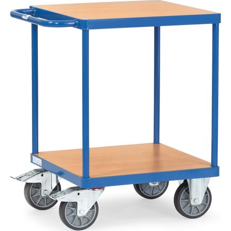 fetra Tischwagen, 2 Holz-Plattformen, Ladefläche 600 x 600 mm (1/3)