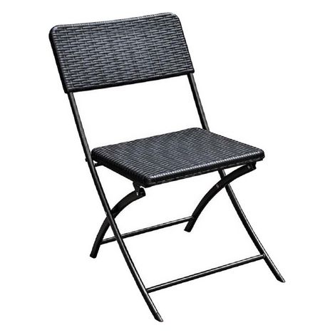 Sedia pieghevole in acciaio e resina rattan da esterno Camping Polyrattan Levante (1/3)