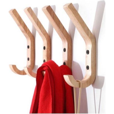 Patère en bois - ZOR - 4 pièces - 160 mm - Chêne de grade A - Surface polie à la main (1/4)