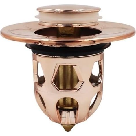 5 bouchons pop-up - cuivre - doré - anti-odeur - pour lavabo (1/5)