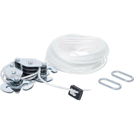 Palan À Corde - Capacité 180 Kg - Hauteur De Levage 3 M - Longueur Corde 20 M - Diamètre Corde 4 Mm (1/2)