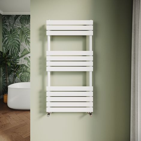 ELEGANT Modern Central Heating Towel Radiator Bathroom Flat Panel Heated Towel Rail 1200x600mm White