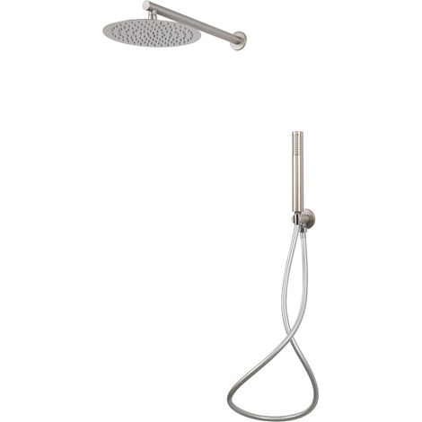 Set doccia completo di soffione tondo diametro 25 cm e set doccetta KZ-1005-2 PERU - Satinato (1/3)
