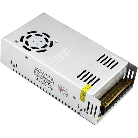 Fuente de alimentación conmutada, 12 V CC, 30 A, 360 W, entrada de 110/220 V CA, para impresora 3D y videovigilancia. (1/5)