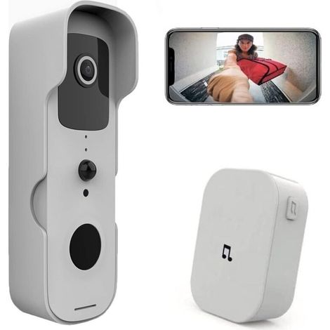 Sonnette vidéo sans fil 1080P étanche – Détection de mouvement – Vision nocturne jusqu'à 10m – Installation rapide WiFi 2,4 GHz (1/5)