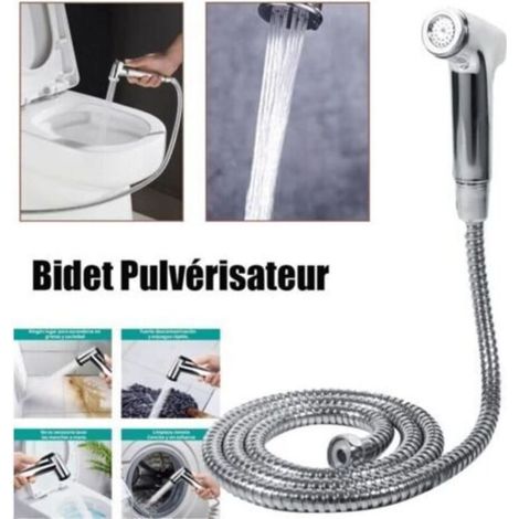 Kit Douchette Bidet WC Pulvérisateur de douche pour l\'hygiène intime Douchette à Main Support De Tuyau Fixation (1/4)