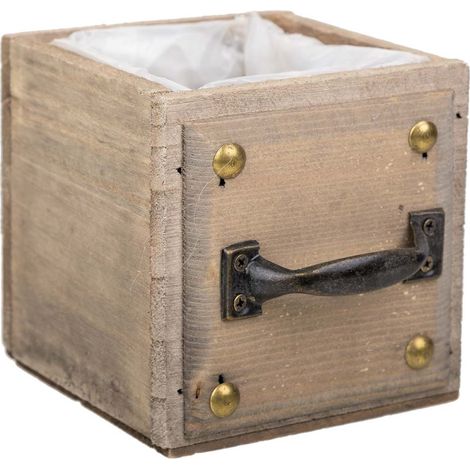 Cajon de madera marron 14x14x12h cm (1/5)