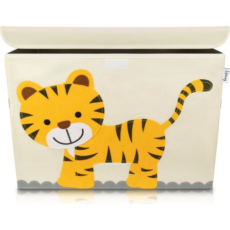 Boîte de rangement en tissu pour enfant grand modèle "Tigre" avec couvercle Lifeney (1/5)