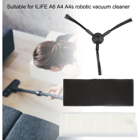 Kit pièces détachées brosse latérale et filtres HEPA pour robot aspirateur ILIFE A6 A4 A4s (1/5)