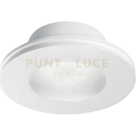 GFA595-  FARETTO TONDO IN GESSO 1 LUCE ATTACCO GU10 D.12CM  DA INCASSO CON VETRO