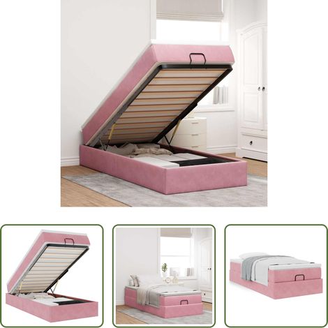vidaXL Samt - Ottoman-Bett mit Matratze Rosa 80x200 cm Samt (1/5)