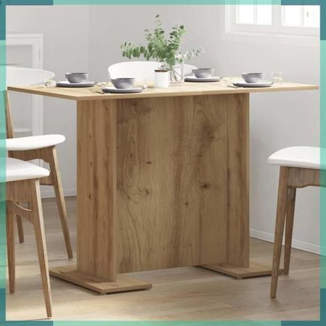 855809 Table à manger chêne artisanal 110 x 60 x 75 cm bois ingénierie (1/5)