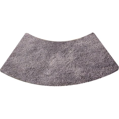 Tapis de douche rond festonné, tapis de douche quart de rond en microfibre, lavable en machine, antidérapant, gris, 45x100cm (1/5)