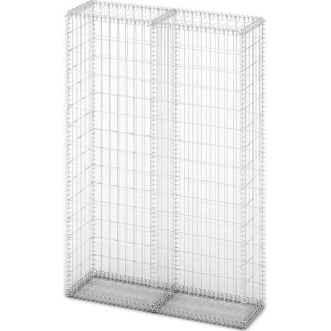 Panier de gabion avec couvercle en acier galvanisé 150 x 100 x 30 cm – Résistant aux intempéries – Capacité de charge 1400 kg/m³ – Jn.Songs (1/5)