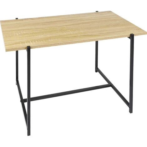 Table Basse - HOME DECO FACTORY - Loka - Design - Bois et Métal - Marron et Noir (1/4)