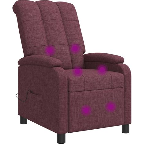 Silla de masajes reclinable Morado Tela vidaXL (1/5)
