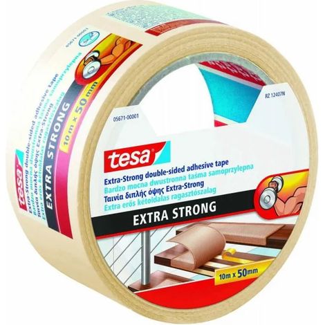 Ruban adhésif double face TESA 10 m x 50 mm pour tapis, extra résistant (1/3)