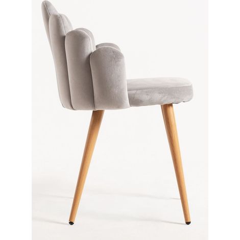 Sillas Comedor - Silla Hand Terciopelo - Gris (1/4)