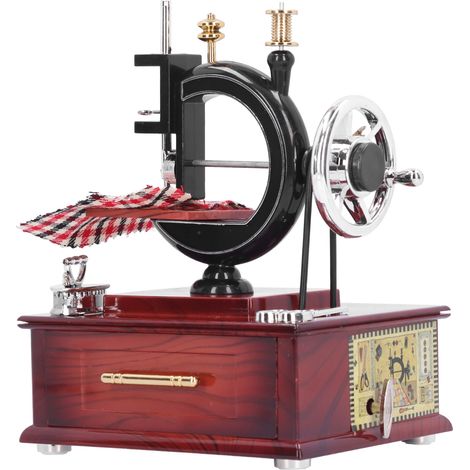 Boîte à musique machine à coudre, mécanisme d'horlogerie, style rétro, objet de décoration de table