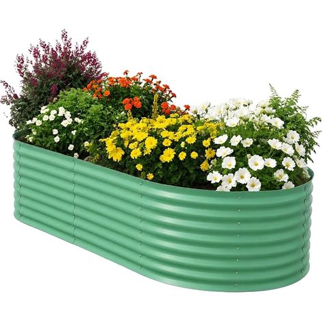 Fioriera da giardino, in metallo, dimensioni 120 cm x 60 cm x 60 cm, adatta per ortaggi e fiori, facile da montare, fioriera per radici profonde. (1/5)