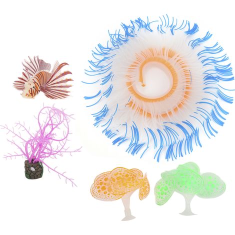 Coral - Silicone Luminescent - Pour Aquarium - 5 Pièces (1/5)