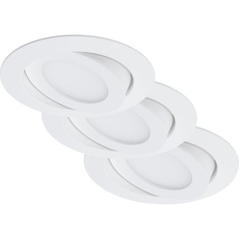 3er Set LED Einbauleuchte, Ø 10,6 cm, 4,8 W, Weiß, Briloner Leuchten