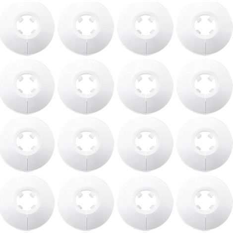 Confezione da 16 copritubo in plastica bianca per tubi del radiatore - Per tubi con diametro da 14 a 16 mm (1/5)