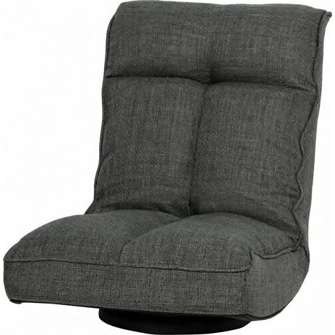 Drehbarer Relax-Sessel aus grauem Stoff mit verstellbarer Rückenlehne (1/5)
