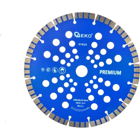 Disque diamant turbo segment geko 230 mm coupe humide sèche
