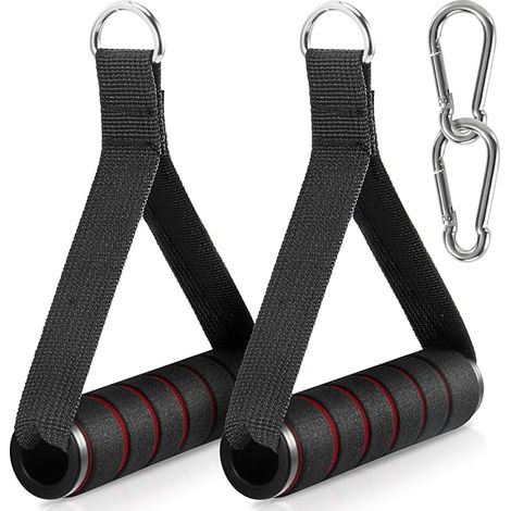 Handles D'exercice - Pour Machine À Câbles Et Bandes De Résistance - Antidérapants Avec Mousse - Capacité 263 kg - Lot De 2 (1/3)