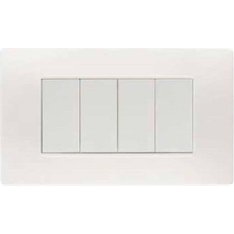 Placca Flexa Tecnopolimero 4M Bianco (Simon Urmet Cod. 11804.Bn) (1/3)