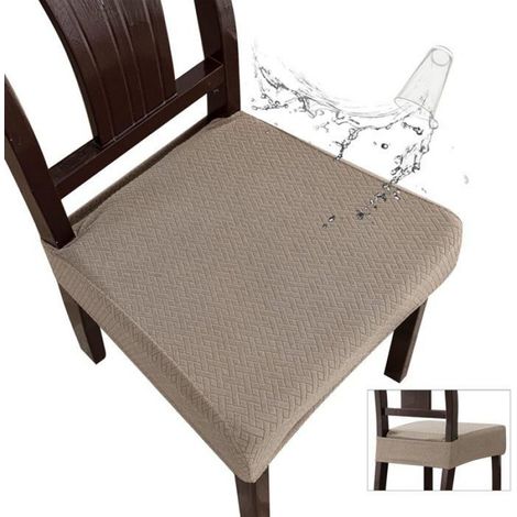 Housse d Assise - Imperméable - Pour Chaise Salle à Manger - 50,8 x 50,8 x 7,6 cm - Taupe - Lot de 4 (1/5)