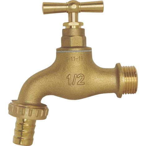 Robinet de puisage à potence brut - Mâle 1/2" - Raccord au nez 3/4 (1/6)