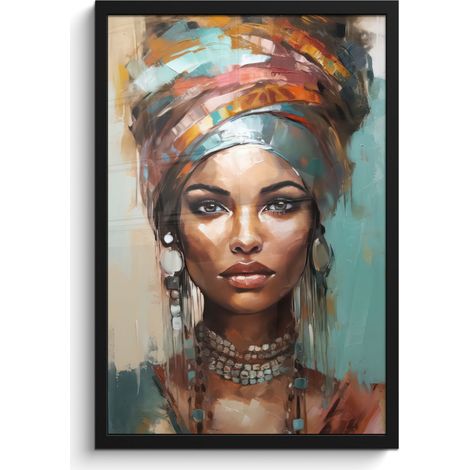 AFFICHE ENCADRÉE Femme - Art - Bijoux - Portrait Cadre Décoration Murale 40x60 (1/5)