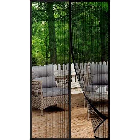 Magnetisches Moskitonetz für Türen und Fenster, Fliegengitter, magnetische Vorhänge ohne Bohren, magnetische Moskitonetze für Außentüren, Balkone, Wohnmobile, Terrassen, 110 x 220 cm (1/4)