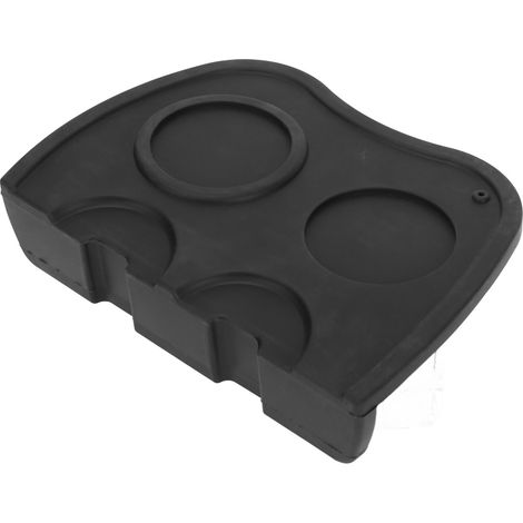 Tapis de tassage d'angle en silicone, double tête, pour café, accessoires de cuisine et de bar, noir (1/5)