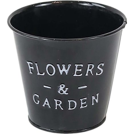 Pot de fleurs de jardin polyvalent pour plantes d'intérieur et d'extérieur, 13 x 12 x 9 cm, idéal pour décorer un porche ou une véranda. Surface lisse.-Black No Handles (1/5)