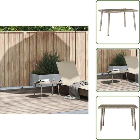 The Living Store Mesa centro jardín rectangular gris claro 60x40x37 cm - Mesa de centro