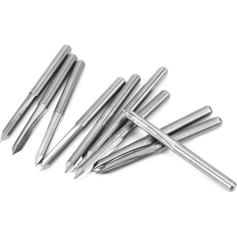 10 Stück 3,175 mm Profi-Fräser aus Wolframstahl für Holzschnitzerei und Gravur, 45° x 0,1 mm (1/5)